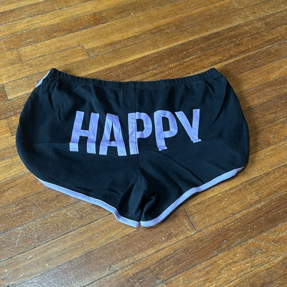 The Color Run Women’s Running Shorts, “Happy”, Black/Purple, XL